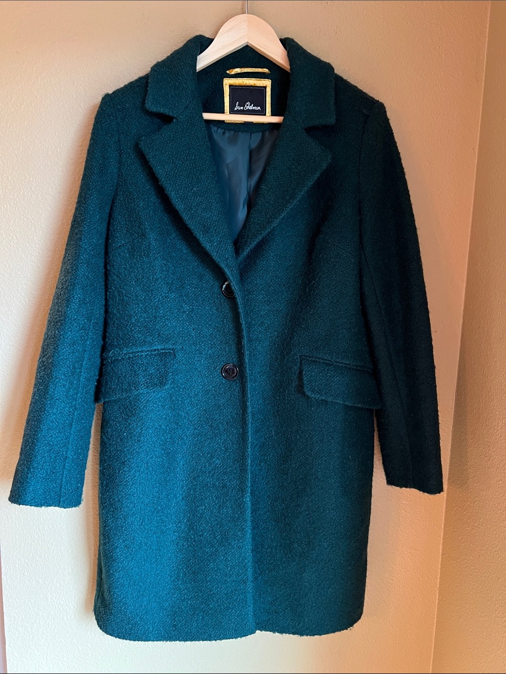 Sam Edelman Notch Lapel Wool Blend Coat M